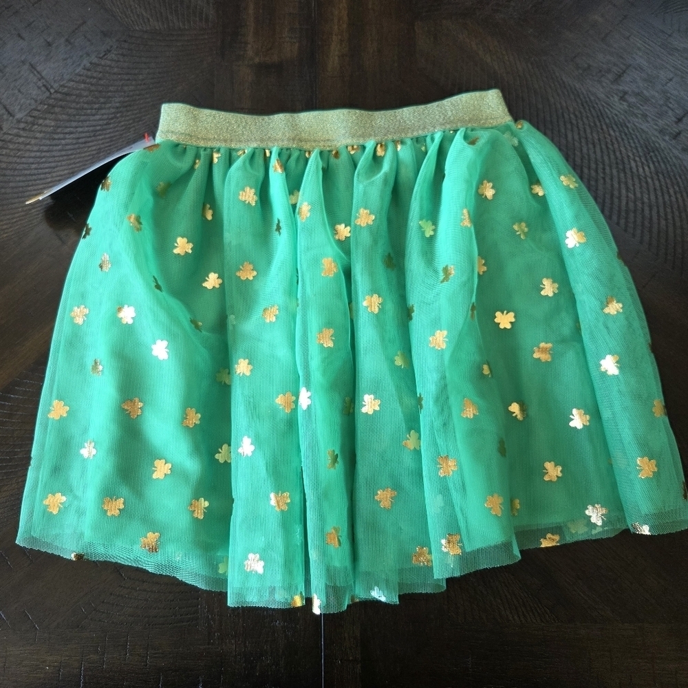 Cat & Jack New Shamrock Green & Gold Tutu Skirt Girls Small (6/7) Dance Dress up - Picture 5 of 8